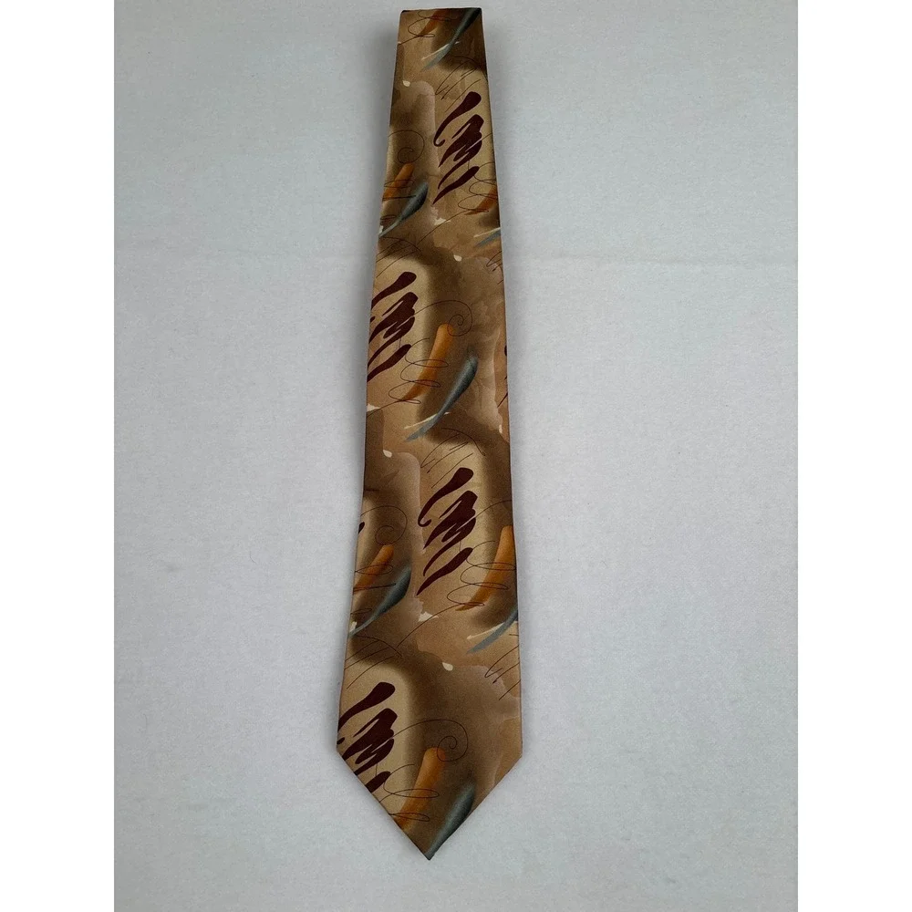 J. Garcia Mens Silk Tie Like‎ a Twittering Machine Limited Edition Tan Brown Art